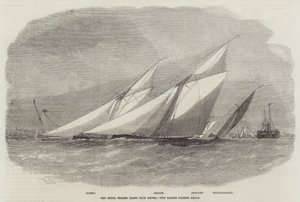 O Royal Thames Yacht Club Match, os iates passando Grays